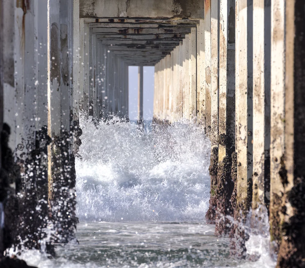 Waves Crashing, Ocean Beach Pier